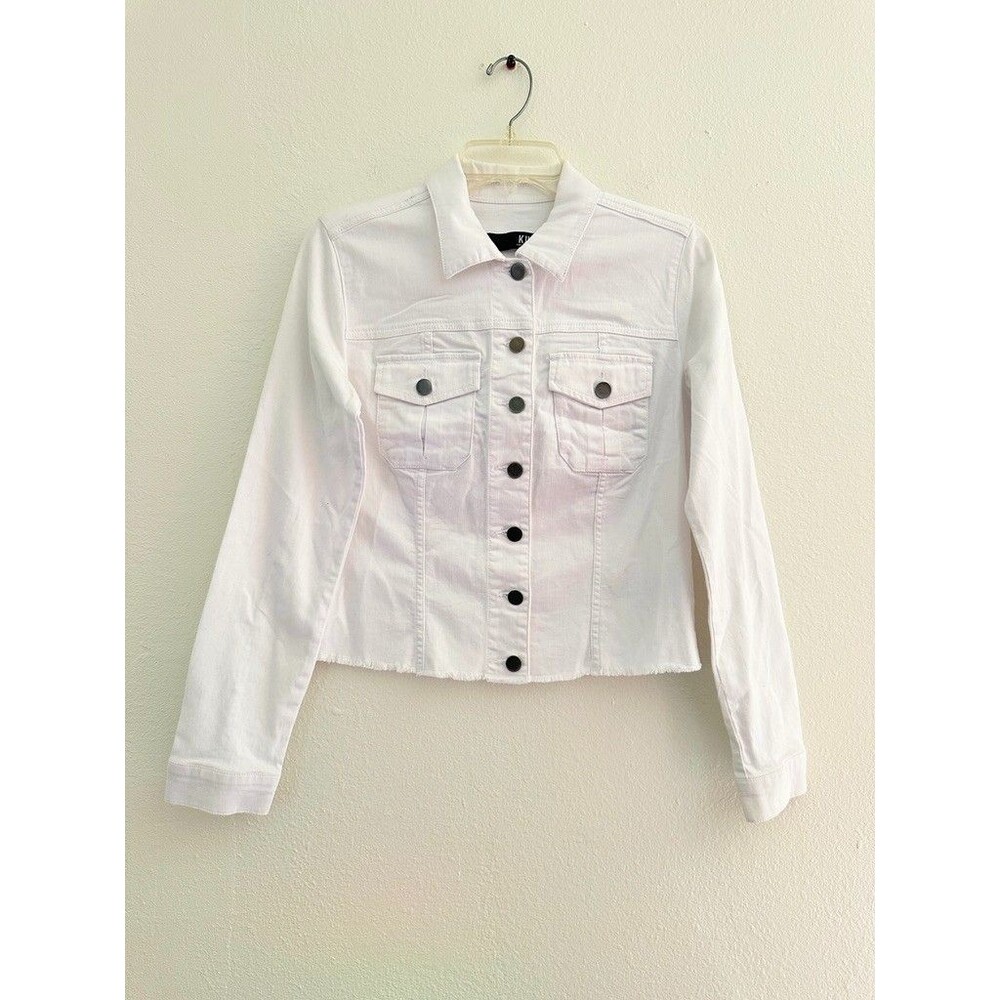 KUT from the Kloth Cropped Denim Jacket Cotton Long Sleeve Casual Women's Small